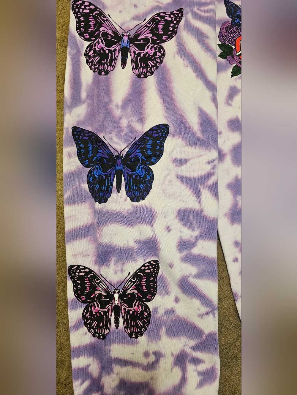 Santa Cruz Purple Butterfly Tie Dye Sweatpants - Picture 5 of 6